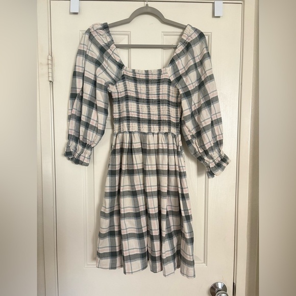 Madewell womens Lucie Elbow-sleeve Smocked Mini Dress - Picture 2 of 4